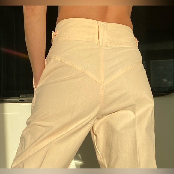 VINTAGE pristine cotton convertible V-back 80’s peach colour pants size M - Picture 8 of 13